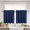 XWZO Tende oscuranti, per soggiorno e cucina, da bistrò, per piccole finestre, 66 cm x 61 cm, blu navy per pannello, set da 2 pezzi