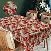 HW CASA Tovaglia Natalizia 140×180CM Rettangolare,Decorazione di Natale e Capodanno Festa Vacanza,Stampa ad Alta Definizione,In Omaggio 4pz di Pinze Ferma Tovaglia (Fiore Di Natale Rosso)