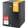 TZS First Austria - Mini fridge with lock, EEK A+, minibar, 0 dB noiseless, silent, bedroom, door hinges can be changed, approx. 4°C - 16°C, Height 57cm, Effective volume 35 L, interior lighting