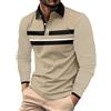 Generic Camicia Uomo Manica Lunga Elegante Maglia Uomo Manica Lunga T Shirt Uomo Divertenti Magliette Uomo Manica Lunga Polo Uomo Manica Lunga Anni 70 Beige 3XL
