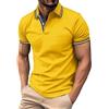 LDZYXY Pasqua 2025 Polo Uomo Basic T-Shirt Uomo Maglie Calcio Camicia Uomo Nera E Oro Elegante Magliette Uomo Manica Lunga Leggere (Giallo, M)
