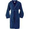 Bassetti Morbido Accappatoio 360 gr con Cappuccio 100% Cotone Uomo Donna Spugna Taglie Forti - ITALY Designed - Collezione VIVIAN - (INDIGO DC - S)