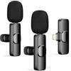 HZBWCO Microfono Lavalier Wireless per iPhone, 2.4GHz Plug Play Microphone, Mini Clip On Mic per TikTok Youtube Podcast Facebook Vlogging Registrazione Video - 2 Mic