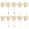 PATIKIL Bottoniere di Rose, 10pz Bottoniere Sposo Matrimonio Tasca Fiore Realizzato a Mano Spilla Revers Boutonniere per Uomini Matrimonio Cerimonia Festa Ballo, Crema