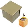 STARVAST Set Da 2 Stampi Per Pane Toast Con Coperchio E Fori Di Ventilazione - Antiaderente Oro Champagne (80x75mm E 115x115mm)