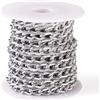 Boutigem Catene a maglia barbazzale in alluminio, 5 m, non saldate, intrecciate, 8 x 5 x 1,5 mm, per collane fai da te e gioielli