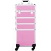 Soberine Valigetta Trolley Make Up Porta Trucchi Professionale Beauty Case da Viaggio Rigido Estetista Serratura Ruote Girevoli Grande Rosa
