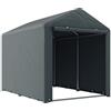 Outsunny Capanno Porta Attrezzi e Tenda Garage per Bici e Moto con Copertura Anti-UV, 1.6x2m, Grigio Scuro | Aosom Italy