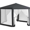 Outsunny Gazebo da Giardino Esagonale con Doppio Ingresso, in Metallo e Poliestere, 3.94x3.94x2.5 m, Grigio|Aosom