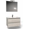 MaMa Store Atena Composizione Doppio Cassetto con Gole Quercia Bianco 81x53x47