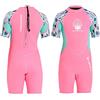 NATYFLY Muta per bambini 2.5mm Neoprene Termico Costume Da Bagno Ragazzi Ragazze Lungo/Manica Corta Muta Immersione Cerniera Posteriore Costumi Da Bagno Un Pezzo (9 Nuovo Rosa 2/Manica Corta, 6-8