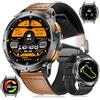 LIGE Smartwatch Uomo con GPS, 1.43'' AMOLED Orologio Smartwatch con Torcia LED/530mAh/Chiamata Bluetooth, IP68 Impermeabile Cardiofrequenzimetro SpO2 e Sonno Smartwatch per Android iOS