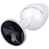 BONDAGERIE® Plug anale diamante nero, sacchetto incluso, dilatatore uomo donna sextoys, Taglia M