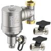 FERPRO FERDOM FERDOM STRONG Kit FD392 Kit 1/DN25 Filtro Magnetico/Idrociclone Per Sistemi Di Riscaldamento. Magnete 10000Gs. Con Separatore Di Particelle Non Magnetiche Inox 1000µ. Max.40kW+2 Valvole a Sfera 1