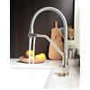 TIMACO Rubinetto da cucina a 3 vie, girevole a 360°, con rubinetto 3 in 1 per filtro dell'acqua, rubinetto a molla a spirale con doppia leva, alta pressione