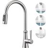 Aktines Rubinetto Lavello Cucina 3 vie con Doccetta Estraibile per I Sistemi Osmosi Filtro L'acqua Potabile Acqua, 2 in 1 Miscelatore Monoleva Monocomando per Depuratore, Acciaio Inox spazzolato