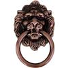 POFET 10pcs Vintage Stile Retro Maniglia Maniglia Armadio Armadio Cassetto Metallo Pull Ring Antichi Leoni Testa Rosso Bronzo