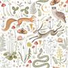 VEELIKE Carta da Parati Funghi Bianchi Boho Foresta Carta Adesiva Foglie Tropicali Giungla 44,5cmx300cm Carta da Parati Adesiva Muro Floreale Carta Adesiva per Mobili Fantasia Cameretta Bambini Bango