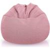 Aiire Pouf Rosa XXL per Bambina con Imbottitura - Puff Poltrona a Sacco, Pouffe Salotto o Bean Bag per Decorazione della Camera da Letto - Puf Bambini o Gamer, Puffo per Sedersi