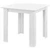 [en.casa] Tavolo da Pranzo con Piano Quadrato e Gambe a Forma di L 80 x 80 x 76cm Tavolo da Cucina in Design Moderno - Bianco