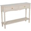 DRW Consolle Mobile Tavolo d'ingresso con 2 cassetti in Legno Beige, Medidas: 110x28x75cm