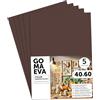 m-office Fogli di Gomma Eva Colorata, Gomma Crepla per Scrapbooking, Scuola, Cartoncini Creativi, Lavoretti, Torte Scenografiche, Scuola o Progetti Artistici 40x60cm (Marrone scuro, 5 uds)
