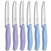 Victorinox Swiss Classic, coltello da colazione e coltello da bistecca, set di 6 pezzi, lama affilata, bordo seghettato, 11 cm, acciaio inossidabile, colorato