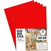 m-office Fogli di Gomma Eva Colorata, Gomma Crepla per Scrapbooking, Scuola, Cartoncini Creativi, Lavoretti, Torte Scenografiche, Scuola o Progetti Artistici 40x60cm (Rosso di Natale, 5 uds)