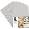 m-office Fogli di Gomma Eva Colorata, Gomma Crepla per Scrapbooking, Scuola, Cartoncini Creativi, Lavoretti, Torte Scenografiche, Scuola o Progetti Artistici 40x60cm (Grigio chiaro, 20 uds)