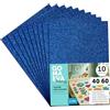 m-office Fogli di Gomma Eva Colorata Glitterata, Gomma Crepla per Scrapbooking, Scuola, Cartoncini Creativi, Lavoretti, Torte Scenografiche, Scuola o Progetti Artistici 40x60cm (Blu scuro, 10uds)