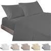ECOMMERC3 Set lenzuola letto 135 cm 3 pezzi misto cotone | Grigio