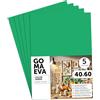 m-office Fogli di Gomma Eva Colorata, Gomma Crepla per Scrapbooking, Scuola, Cartoncini Creativi, Lavoretti, Torte Scenografiche, Scuola o Progetti Artistici 40x60cm (Verde, 5 uds)