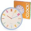 Fisura - Horloge murale originale No me da la vida. Design bleu moderne, modèle silencieux 35 cm adapté à cuisine, bureau, chambre. Fonctionne avec 3 piles AA (non incluses)