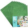 m-office Fogli di Gomma Eva Colorata Glitterata, Gomma Crepla per Scrapbooking, Scuola, Cartoncini Creativi, Lavoretti, Torte Scenografiche, Scuola o Progetti Artistici 40x60cm (Verde, 40uds)