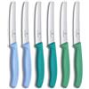 Victorinox Swiss Classic, coltello da colazione, set di coltelli da pane, 6 pezzi, lama affilata, bordo seghettato, 11 cm, acciaio inossidabile, colorato