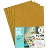 m-office Fogli di Gomma Eva Colorata Glitterata, Gomma Crepla per Scrapbooking, Scuola, Cartoncini Creativi, Lavoretti, Torte Scenografiche, Scuola o Progetti Artistici 40x60cm (Oro, 5uds)