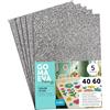 m-office Fogli di Gomma Eva Colorata Glitterata, Gomma Crepla per Scrapbooking, Scuola, Cartoncini Creativi, Lavoretti, Torte Scenografiche, Scuola o Progetti Artistici 40x60cm m-office (Argento, 5uds)