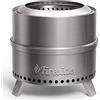 TURBRO Camino senza fumo da 48,3 cm per legna da ardere all'aperto, fornello da campeggio portatile in acciaio inox 304 con supporto, contenitore portacenere rimovibile, borsa impermeabile design