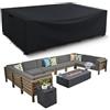 HIGHTQURO Copertura per mobili da giardino, impermeabile, resistente, rettangolare, per tavolo e sedie, protezione dalle intemperie, rettangolare, 121 x 71 x 33 cm, colore nero