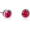 namana Orecchini Solitari in Argento 925 con Pietre Rosse, Semplici Orecchini Rosa da Donna in Argento Sterling 925, Orecchini Rossi per Donna e Ragazza con Zirconi Rosso Rubino