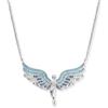 Engelsrufer ERN-FLYANGEL-ZIBL - Collana da donna in argento sterling con angelo in zirconi blu, chiusura a moschettone, senza nichel, dimensioni: 40 + 4 cm, 50 cm, Argento sterling, Zirconia cubica
