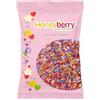 Honeyberry Zuccherini Decorativi per Dolci Naturali e Commestibili 55g - Codette di Zucchero Colorate per Decorare Torte, Cupcakes, Biscotti, Gelati, Dessert e Come Toppers per Glasse (Vermicelli Multicolore)