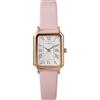 Timex Orologio da Donna Trend da 21 mm, Cinturino in Pelle Rosa, Quadrante Bianco, Cassa Oro Rosa, TW2Y01100