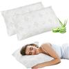 IlGruppone Coppia Guanciali Aloe Vera Fiocco Memory 50x80 Cm Cuscini Saponetta Anatomici Lavabili In Lavatrice Cuscino Letto Traspirante Anallergico A Memoria Contro Dolori Collo Cervicale