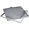 Euroshoppingonline Giglia zincata con telaio da esterno coperchio per pozzetto sifonane chiusino tombino canaletta quadrata pedonabile (CM 30 X 30)