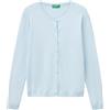 United Colors of Benetton Maglia Coreana M/L 1091D5558 Maglione Cardigan, Blu, S Donna