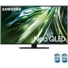 Samsung TV Neo QLED 4K 50" QE50QN90DATXZT Smart TV Wi-Fi Titan Black 2024, Processore NQ4 AI GEN2, Tecnologia Quantum Matrix, Neo Slim Design, OTS Lite