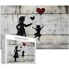 Generic Puzzle da 1000 pezzi per adulti palloncino a forma di cuore in stile Banksy puzzle impegnativo per attività familiari giochi colorati fai da te per la decorazione della casa regali 68 x 50 cm