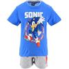 SUN CITY Adatto a Sonic, Set per Bambino, Completo 2 Pezzi con Maglietta Rossa e Pantaloncini (Blu, 4 Anni)