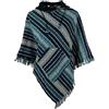 GURU SHOP Guru-Shop, Poncho Hippie Chic, Poncho Andino con Frange, Blu, Cotone, Dimensione Indumenti:One Size, Giacche, Cardigan e Poncho